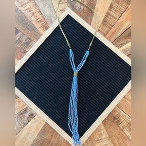 Long blue necklace
